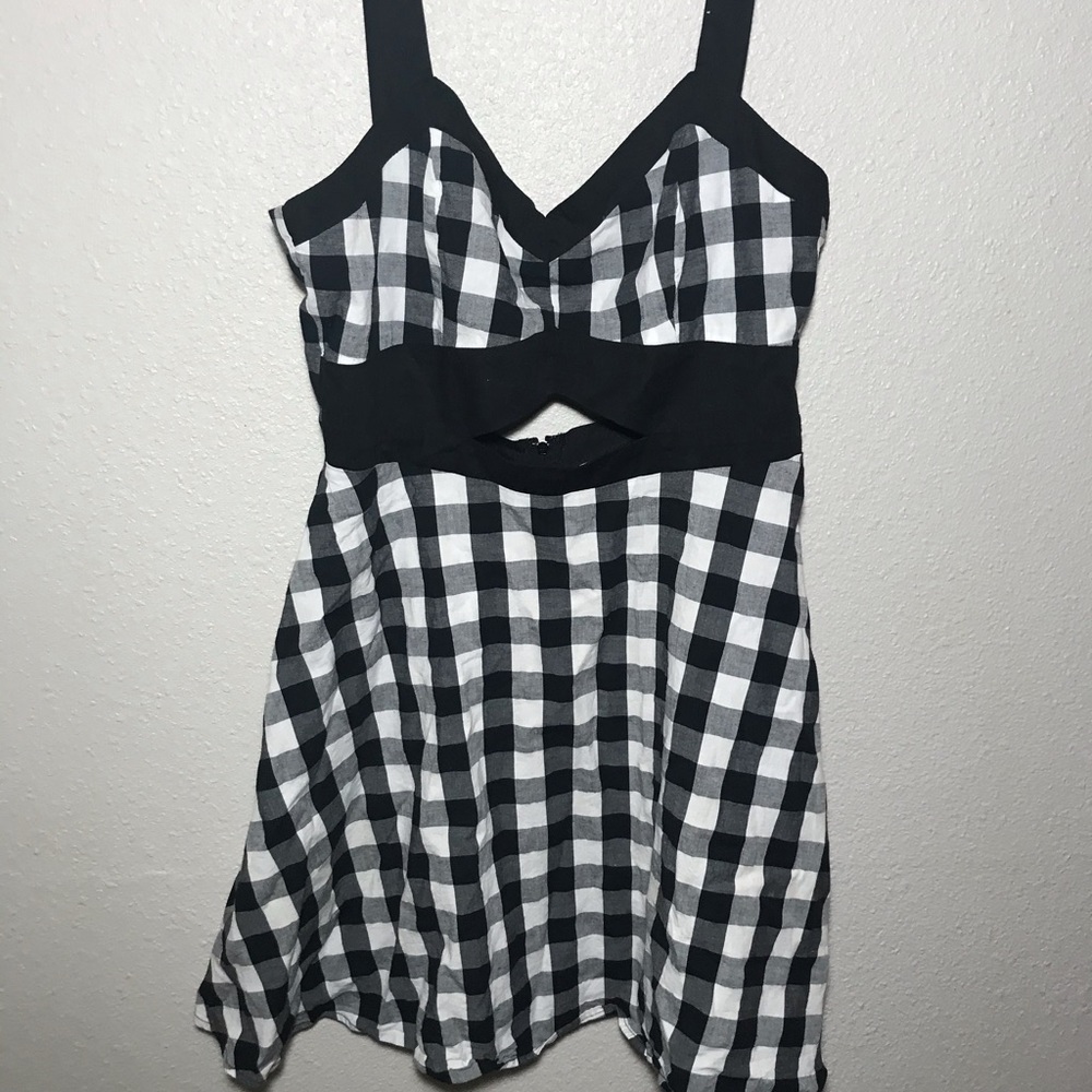 Black and white checkered dress